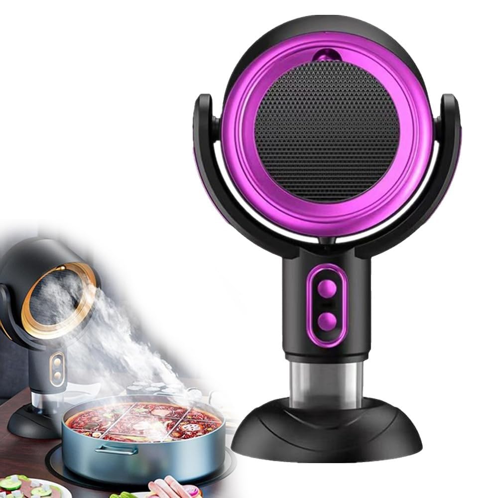 Mini ventilateur de cuisine Puff Chill : purificateur d'air portable de comptoir violet