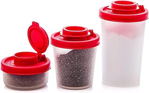 Miniatura 5 de Cocteleros de sal y pimentero de plástico, botellas de condimentos a prueba de humedad, salero y pimentero, tapas herméticas de plástico