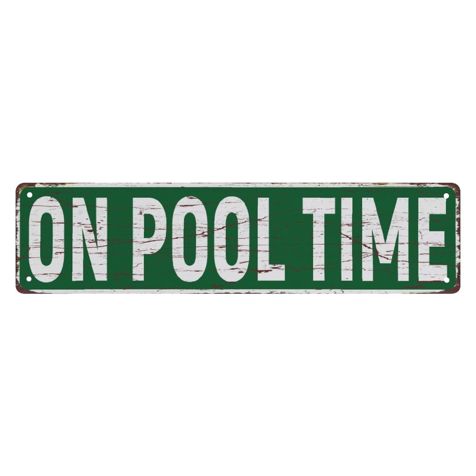 peiyeety Vintage Metal Tin Sign Decorative Wall Art On Pool Time Themed Sign, Rustic Style, Durable Waterproof Rustproof, For Home, Pool, Backyard, Easy To Mount, 4x16 Inch