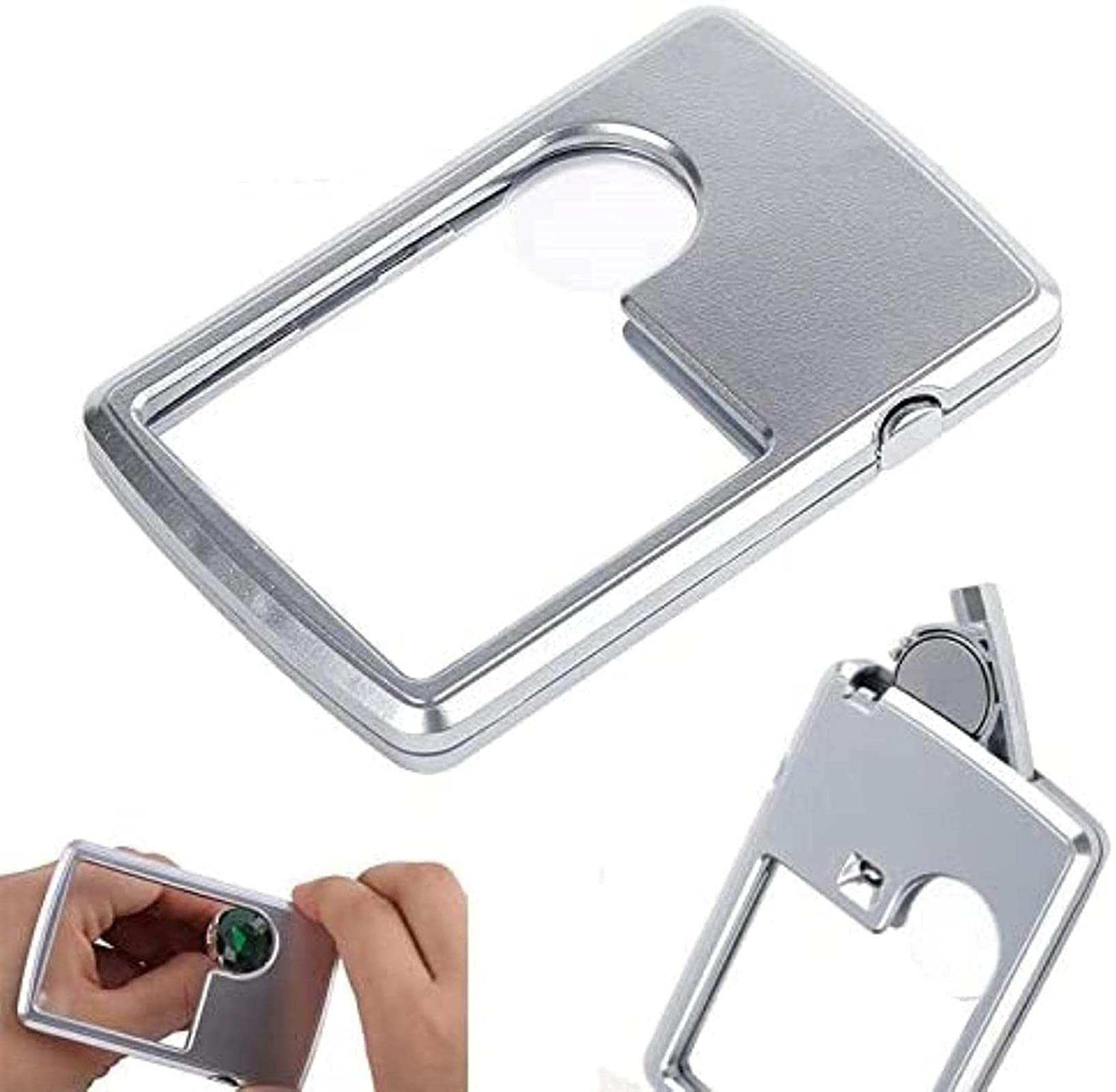 asdchZen Handheld Led Magnifier Portable 3X 6X Magnifying Glass Ultra-Thin Acrylic Len Magnifying Glass With Led Light Jewelry Loupe Beauty Comes