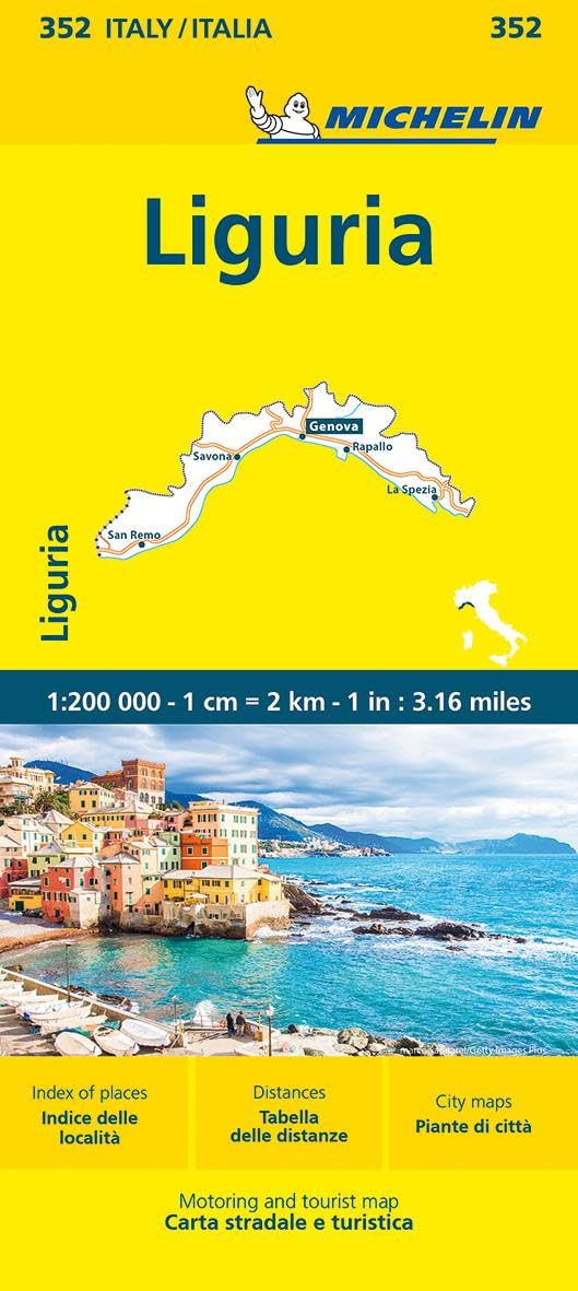 Liguria - Michelin Local Map 352: Straßen- und Tourismuskarte 1:200.000