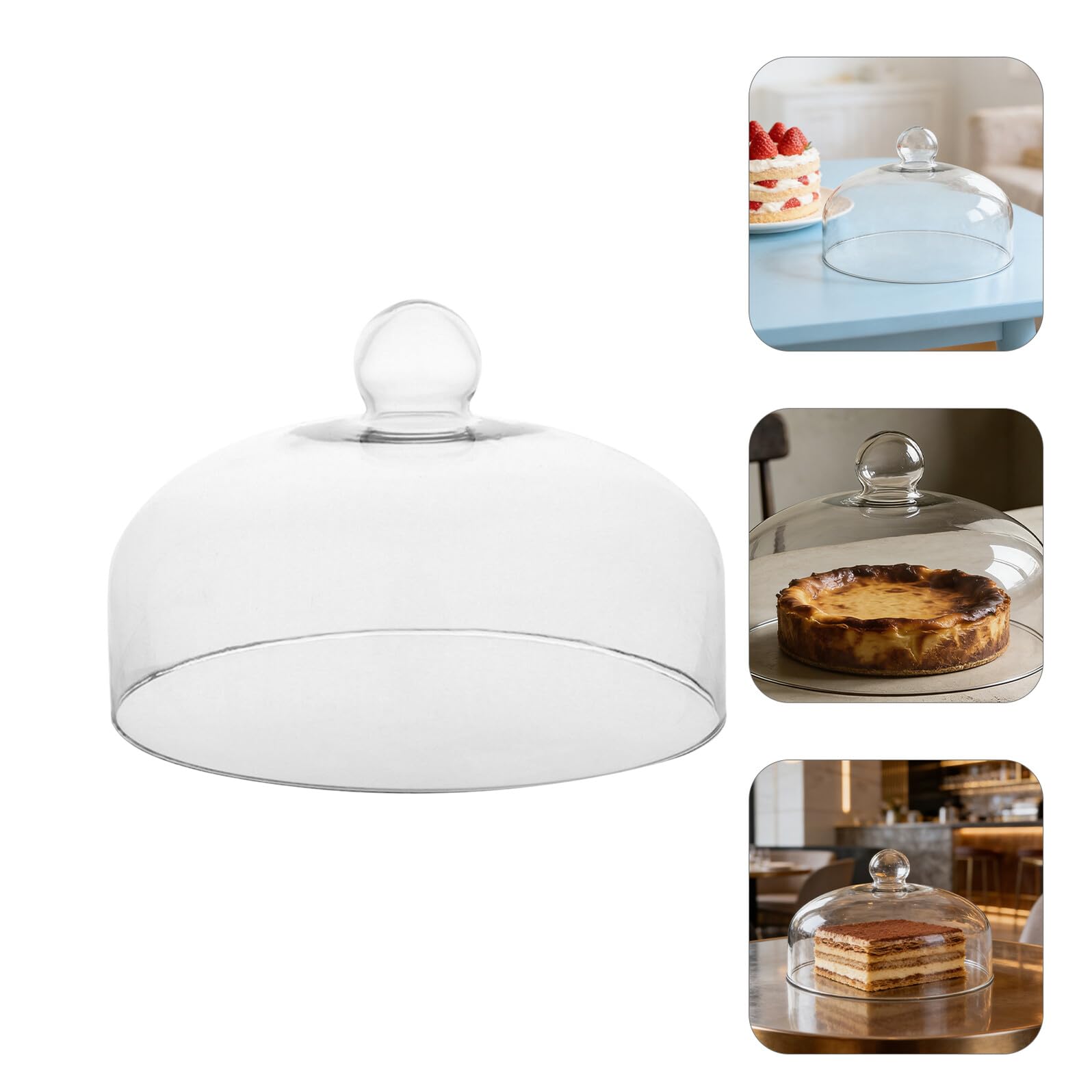 Cubierta de cristal para tartas de 30 cm, de grado alimenticio con tapa para protección de alimentos en casa
