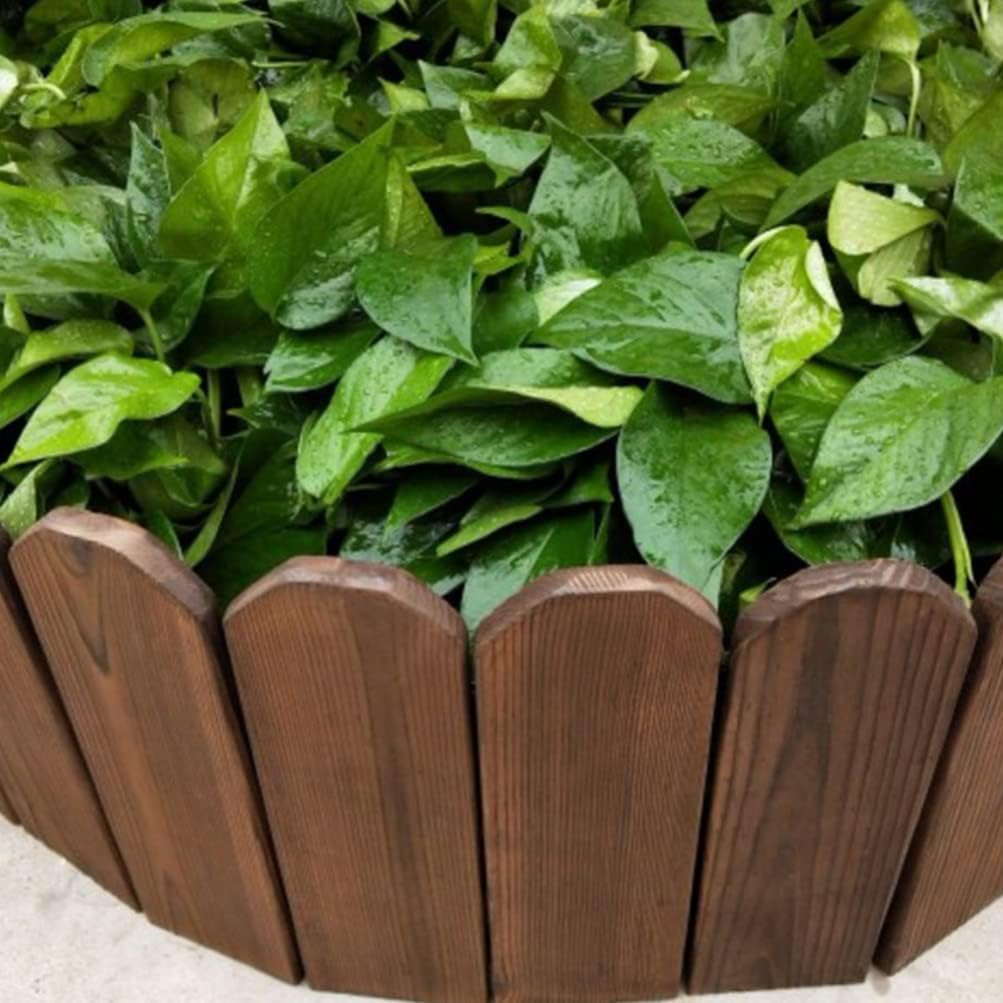 jojofuny 1set Decorative Wooden Garden Fence Border of Easy to Install Landscape Edging for Flowerbeds Yards and Patios Natural Outdoor Decor