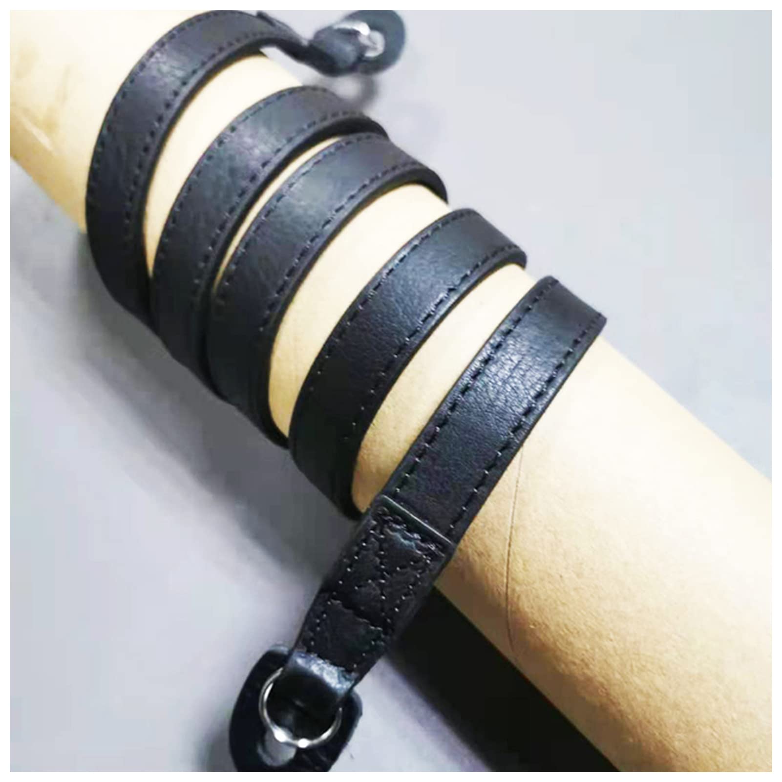 Bretelles Homme Bandoulière en Cuir Authentique à la Main à la Main pour Bretelles Femme(Yellow/Gold)