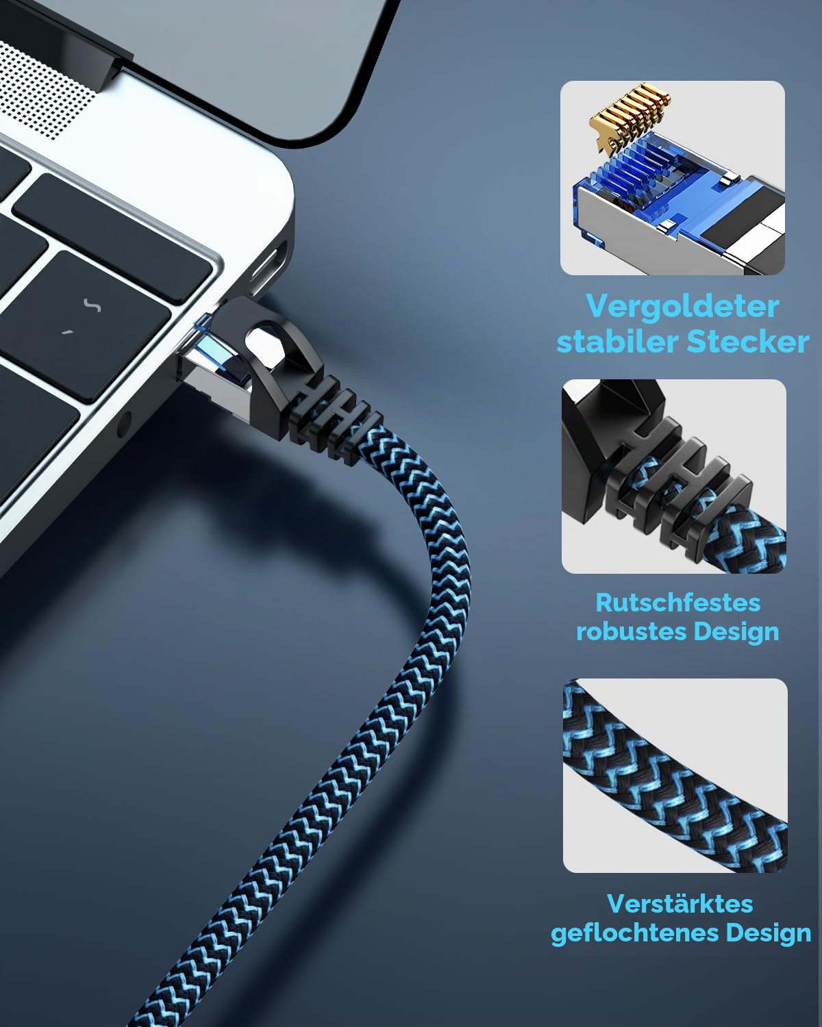 10 Stück 10x 3 meter LAN Kabel Netzwerkkabel CAT8 Ethernet Kabel