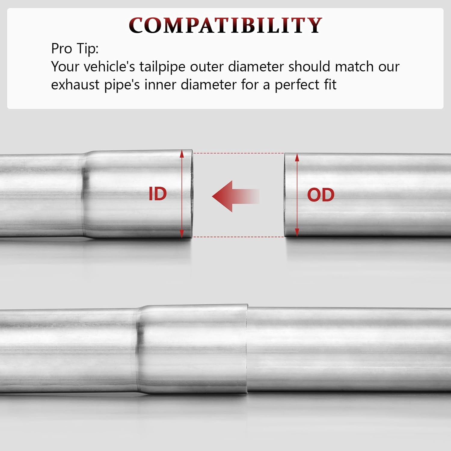 8PCS-2.5"OD Exhaust Tube Made of Super Quality Stainless Steel Custom Exhaust Kit DIY Exhaust Pipe