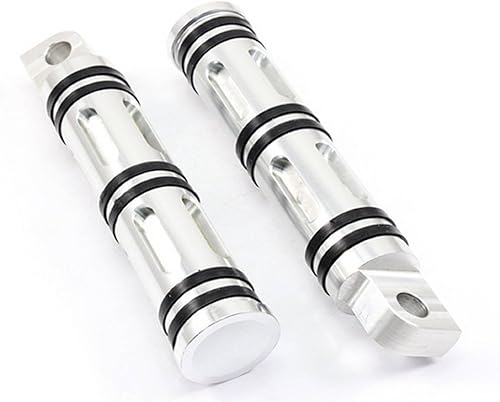 Miniatura 2 de estriberas de corte de borde, clavija de pie de reposo para motocicletas Harley Sportster, Touring, Softail, Road King, Plateado