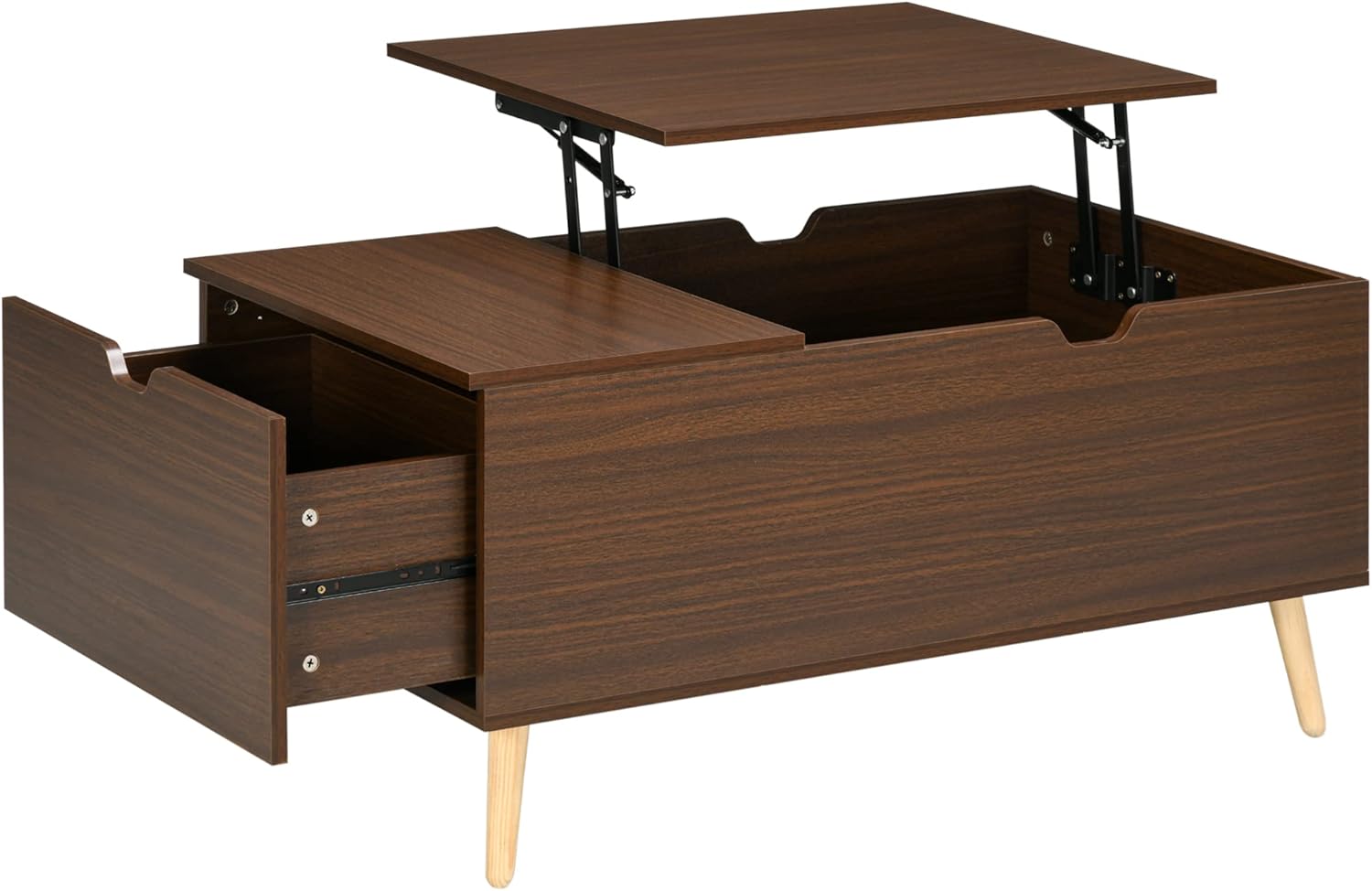 Lift Top Coffee Table, 38.6" Coffee Table with Drawer, Hidden
