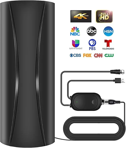 2800+ Miles Range TV Antenna,2025 Strongest Digital TV Antenna Indoor Outdoor with Amplifier Signal Booster, HD Antenna for Local Channels for Smart Tv and Old TVs-38ft Coax Cable-Support 8K 4K 1080p