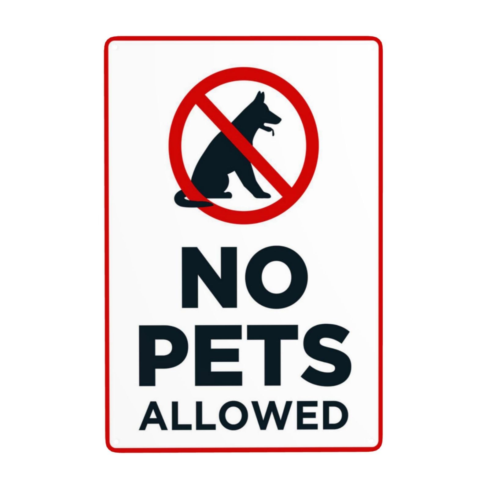 No Pets Allowed, Dogs And Cats Prohibited Vintage Metal Door Warning Sign 12x8 Inch