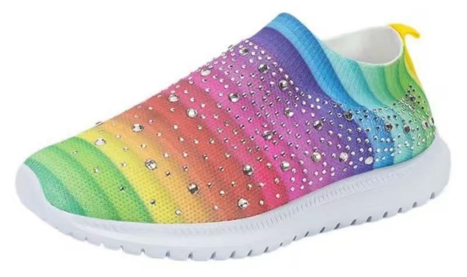 Scarpe da ginnastica da donna con strass, leggere, traspiranti, per danza e camminata