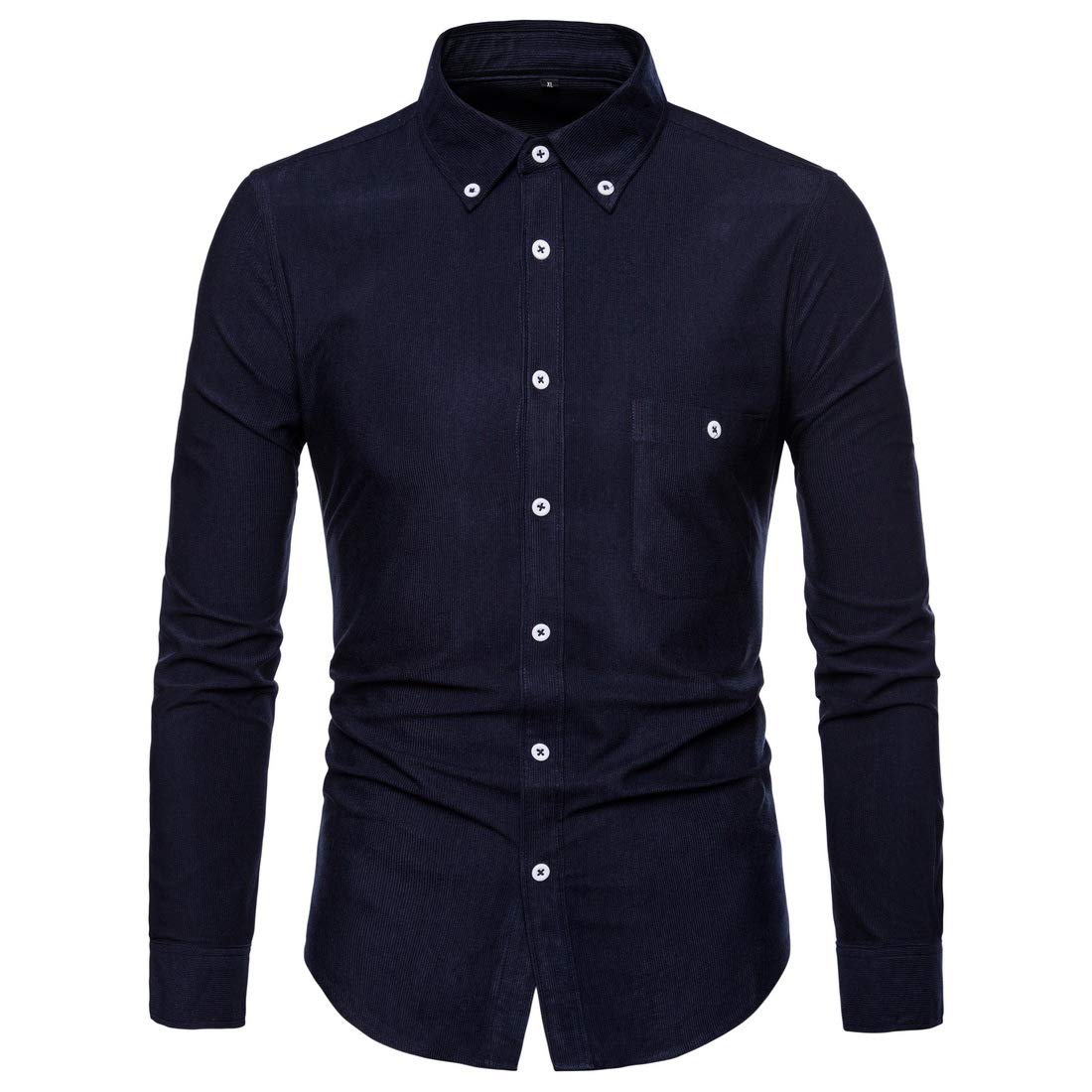 Men's Dress Shirt Jacket Lapel Button Down Cardigan Front Single Pocket  T-Shirts Men Paisley Shirt Long Sleeve Solid Colour Slim Fit Cotton Linen