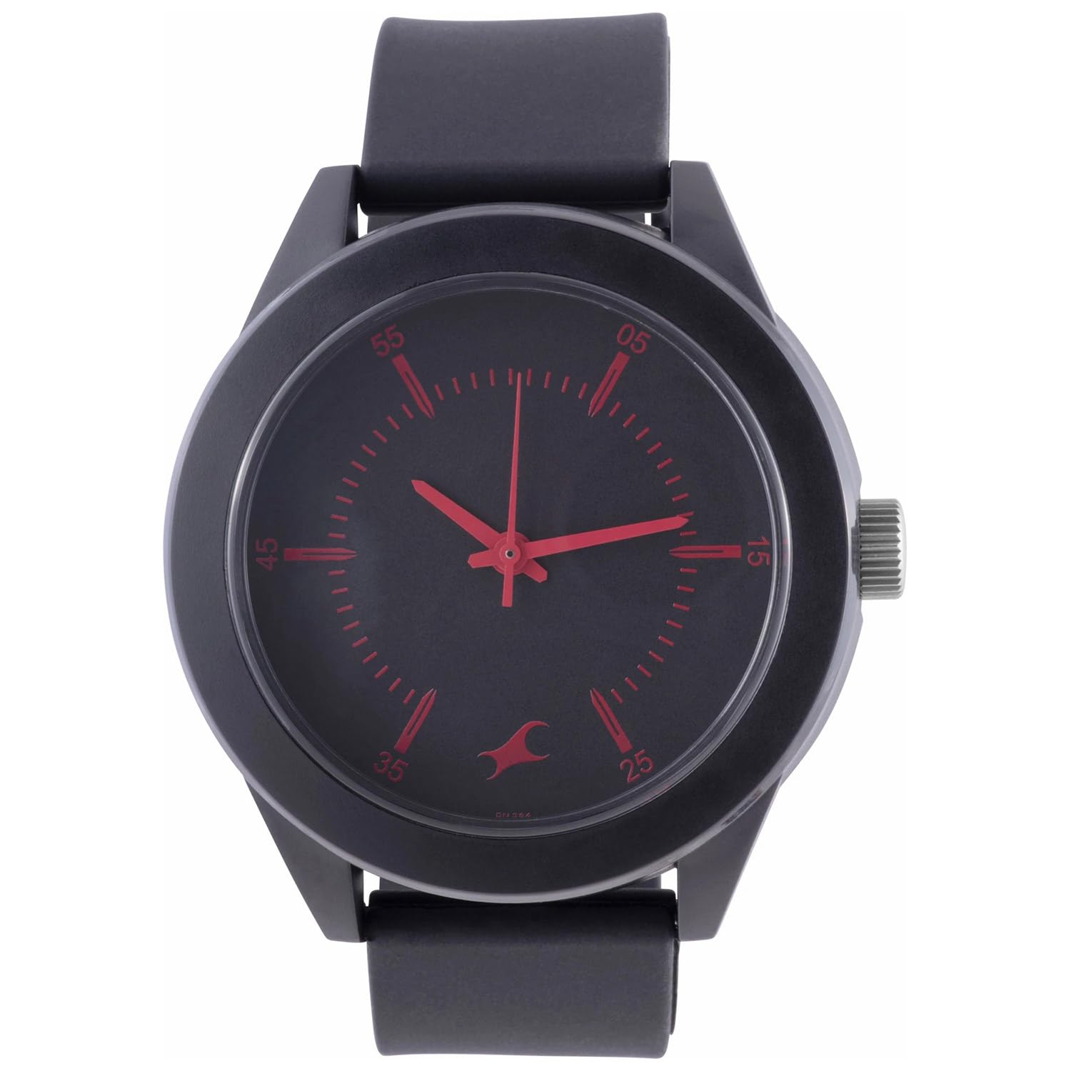 Tees Plain 3 Hands Black Round Dial Black Silicone Strap Unisex Watch - NT38003PP28W-image-11
