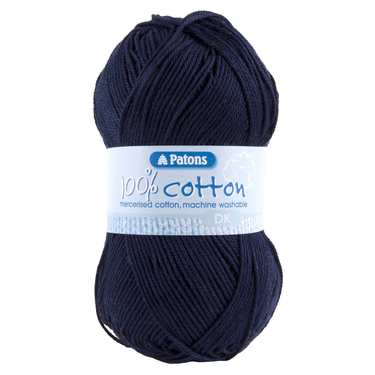 Patons Double Kntting Yarn (DK) / 100g Balls and 100% Cotton Machine Washable - 30 Colours in The Range - Colour 2124 - Navy - 2 x 100g Ball