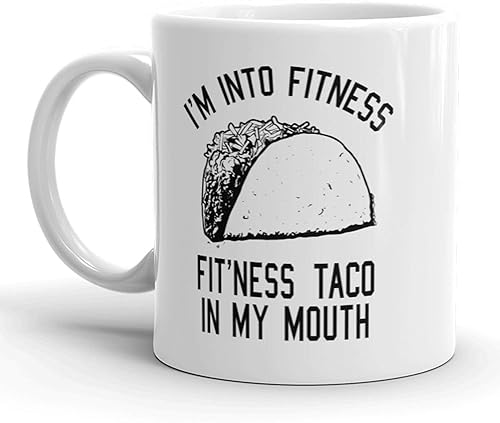 Crazy Dog T-Shirts Fitness Taco Mug Funny Workout Health Cinco De Mayo Taza De Café - 11oz
