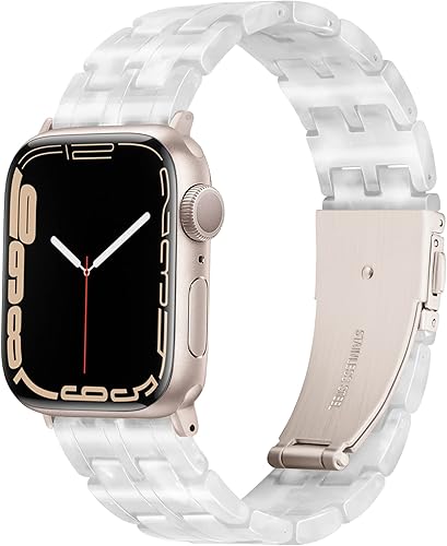 Miniatura 157 de Lightweight Resin Band For Apple Watch Series 11 10 SE 9 8 7 6 5 4 3 2 1 Ultra 3 2, Fashion Adjustable Replacement Strap for iWatch Bands 38mm 40mm