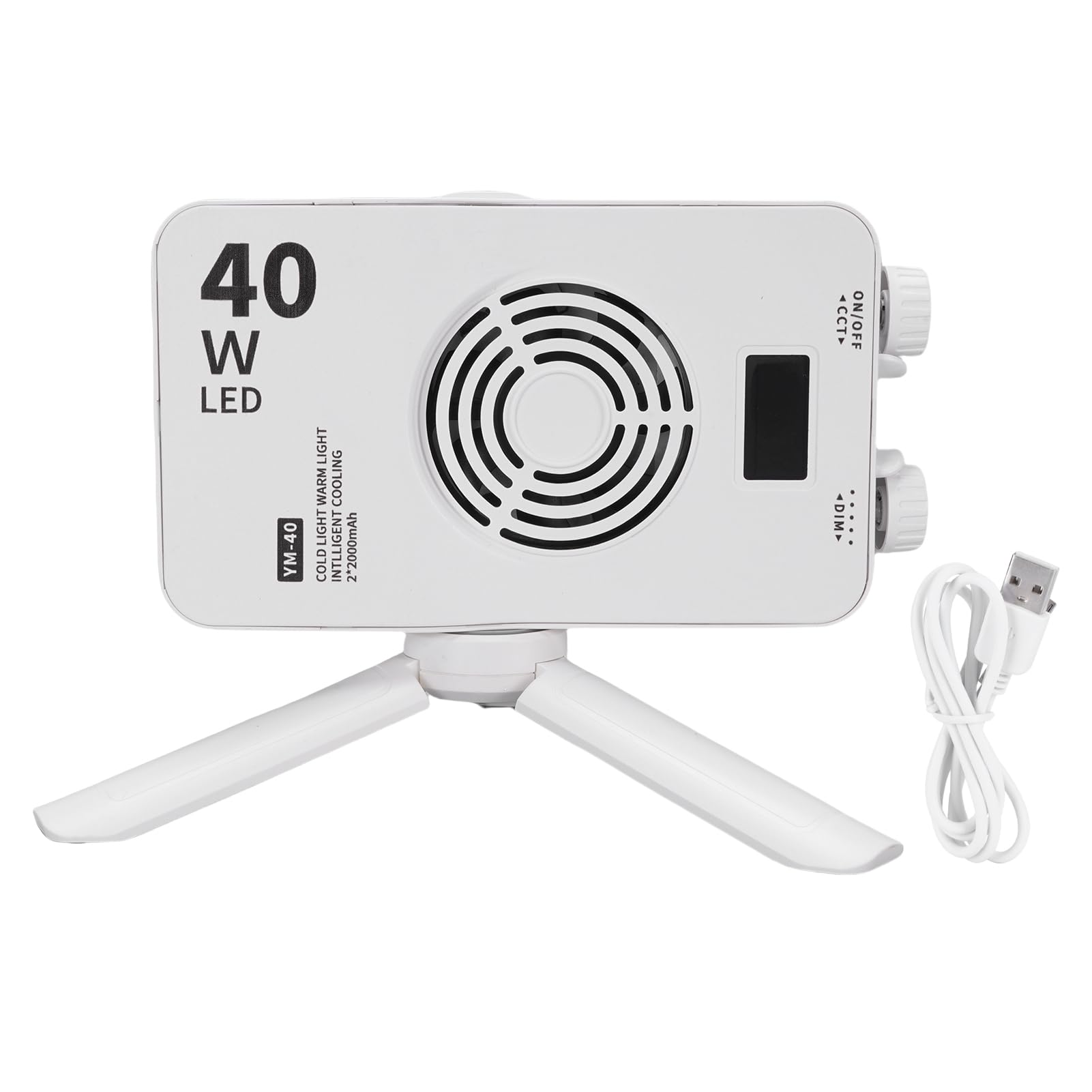 40W RGB Video Fill Light with 3000-7000K Adjustable Brightness, Portable LED Panel for Outdoor Photography, Portraits, Food Vlogging, and Streaming