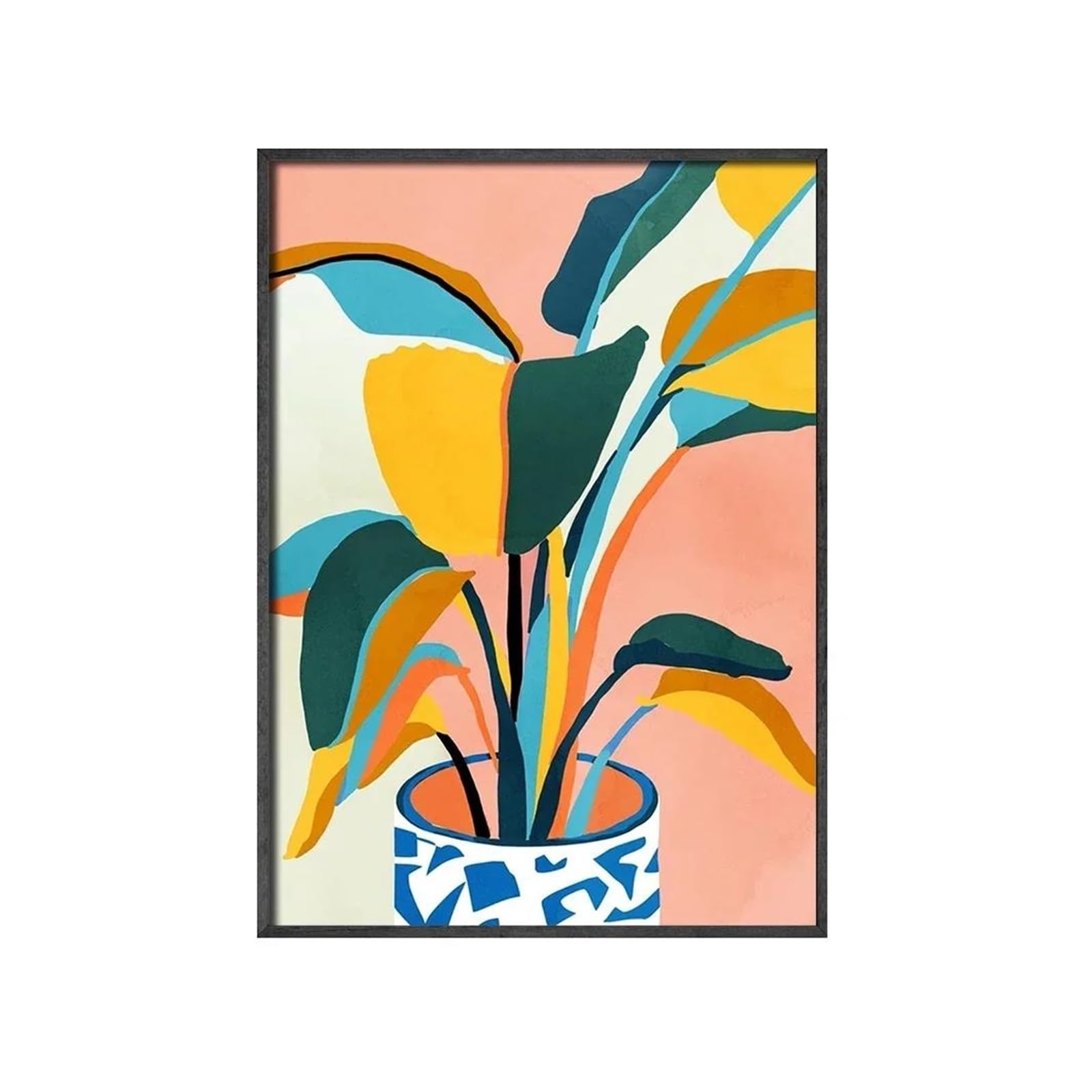 Peinture sur Toile Bohème Plantes Tropicales 50x70cm sans Cadre Décoration Murale Salon