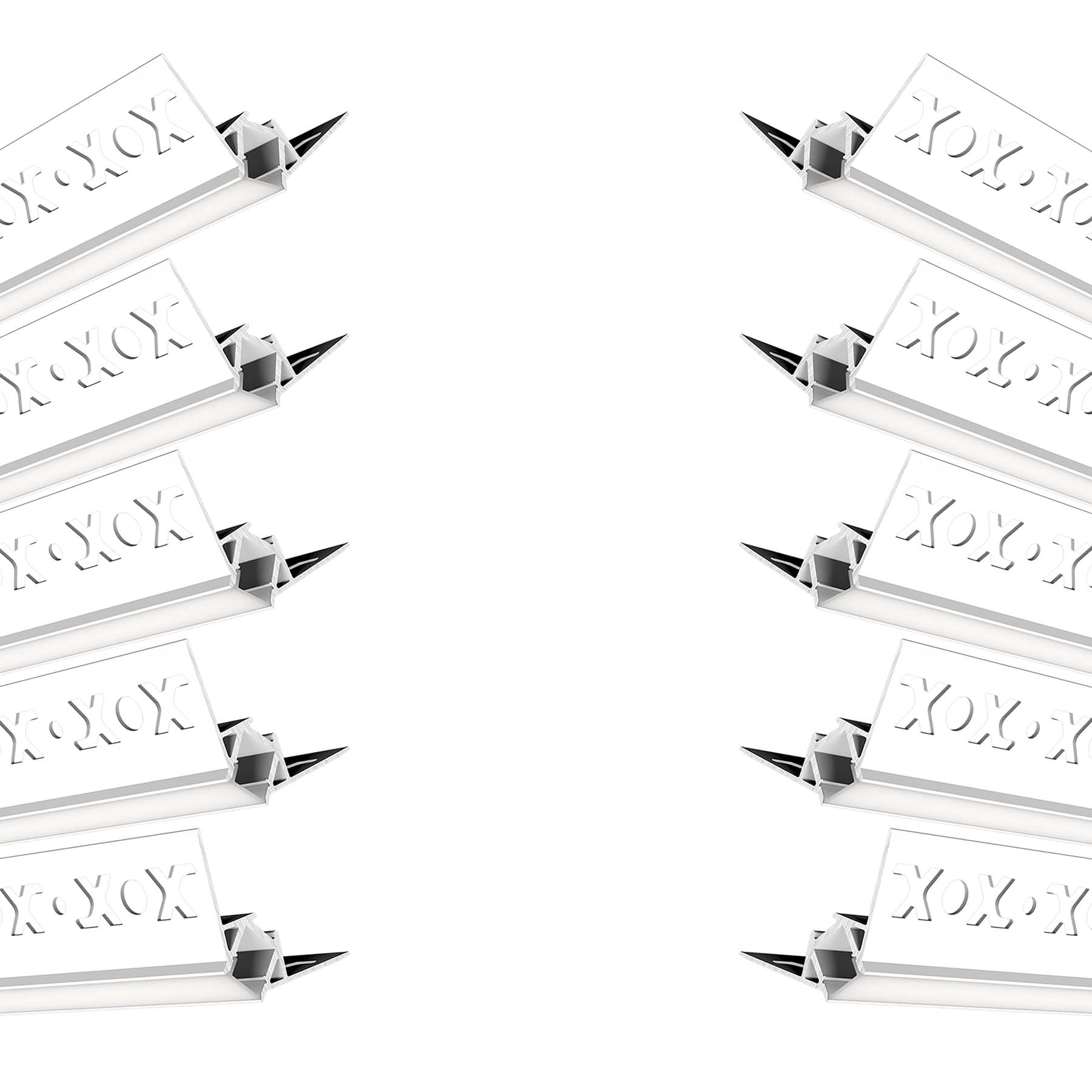 G.W.S® Plaster-in Trimless Recessed LED Profile, 10-Pack Aluminium Channel for LED Strip Light, 1 Metre 50mmx22.34mm (126-C5022)