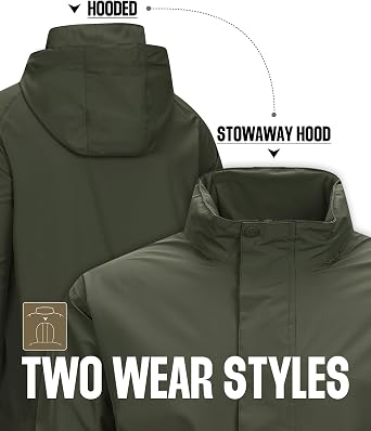 33,000ft Men's Packable Waterproof Jackets Lightweight Breathable Raincoat