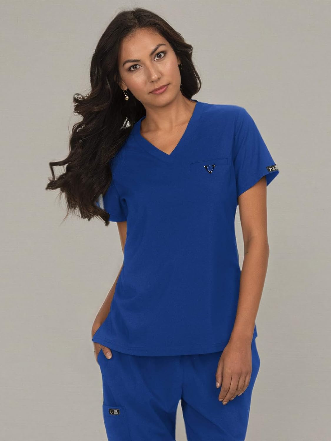 KOI Basics Kade Women's 1-Pocket Tuck-in Scrub Top Galaxy Large - Image 3