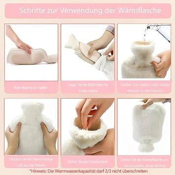 Multifunctional hot Water Bag Belt 1.5L Large hot Water Bag, Extended 130cm Heating Belt Relieve Fatigue and Pain,Suitable for hot and Cold compresses on Legs, Waist, Neck and Back