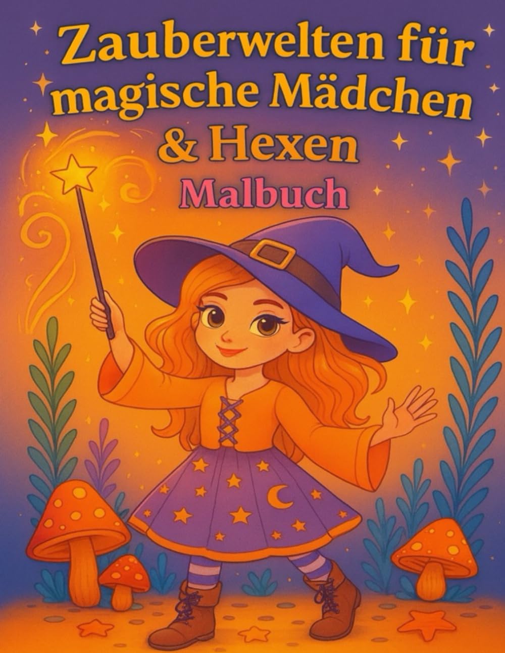 Magische Hexenwelt - Zauberhafte Ausmalbilder: 25 liebevoll gestaltete Ausmalmotive für Kinder von 6-10 Jahren
