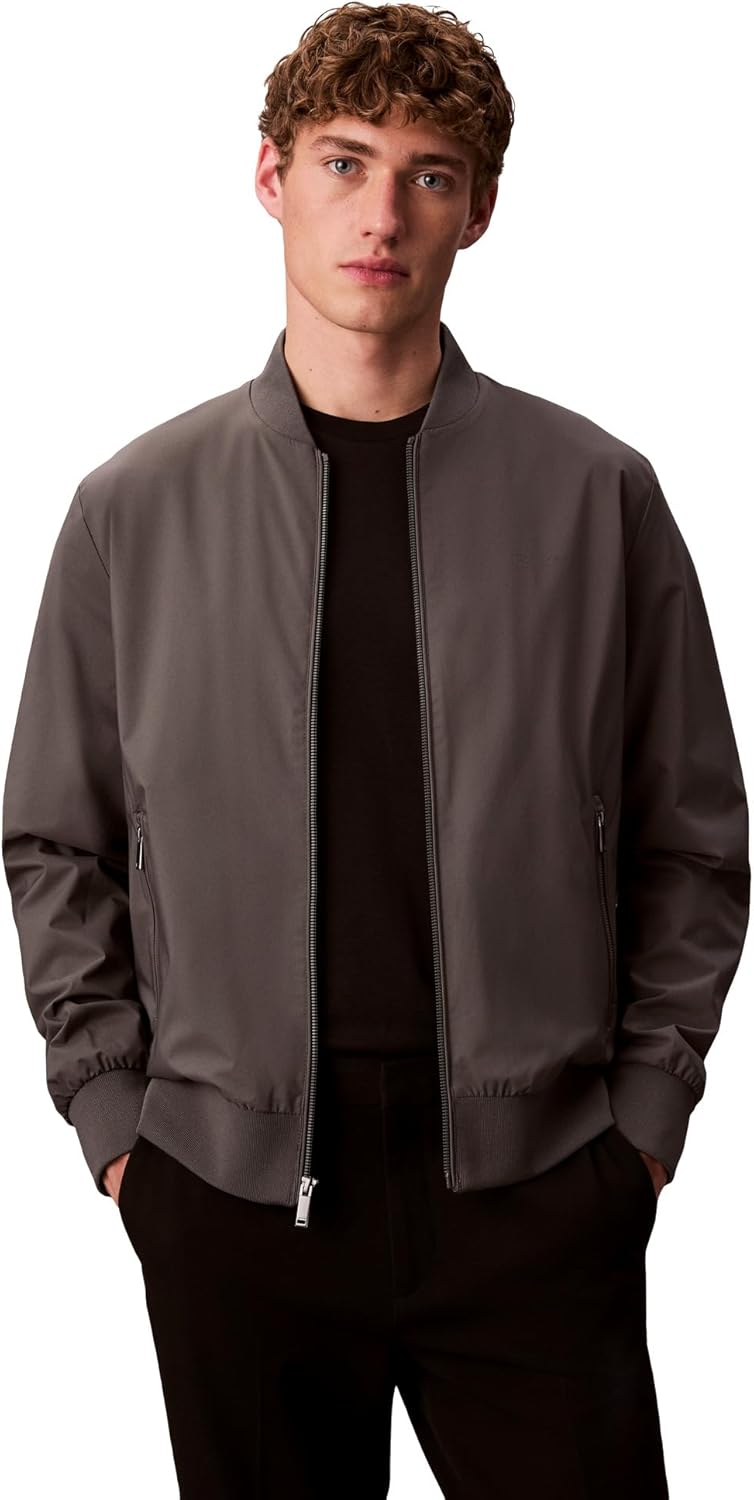 Calvin Klein mens Matte Logo Zip Bomber Jacket - Image 3