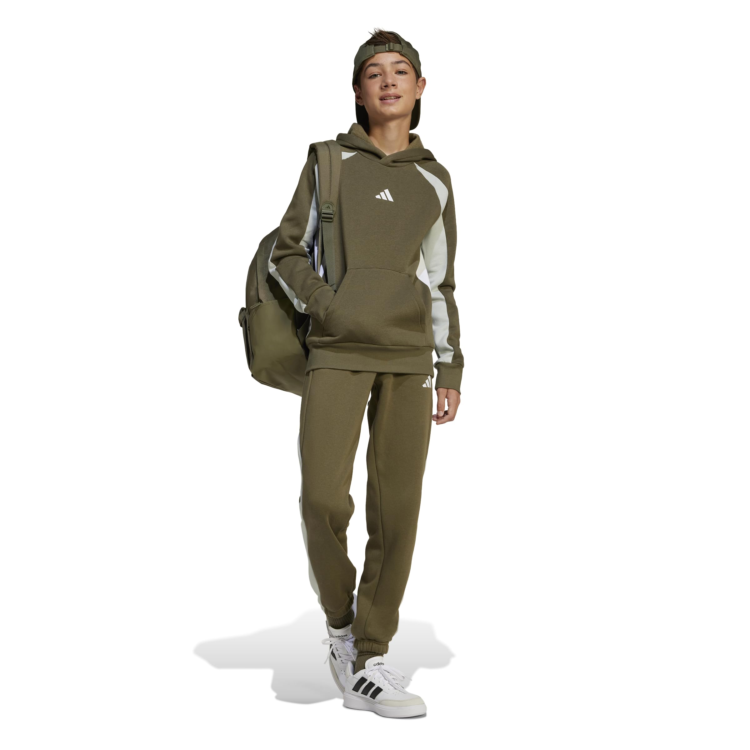 Adidas Seasonal Essentials Colorblock Fleece Hoodie Sudadera con Capucha Unisex niños (Pack de 1)