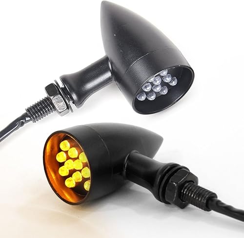 Miniatura 1 de Bompa 2 luces LED intermitentes para motocicleta intermitentes color ámbar universal 12 V para Harley Honda Yamaha Suzuki luces intermitentes C