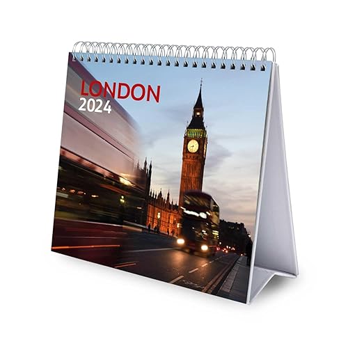 Grupo Erik London Desk Calendar 2024 | Desktop Calendar 2024 | 8 x 7 inches - 20 x 17 cm | London Calendar 2024 | 12 Month 2024 Planner | London Gifts