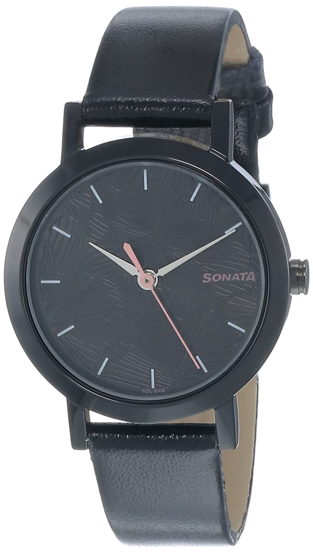 Sonata Linnea Black Dial Women Watch with Leather Strap-NS8174NL01 (B09GVH6BL2) Amazon Price History, Amazon Price Tracker