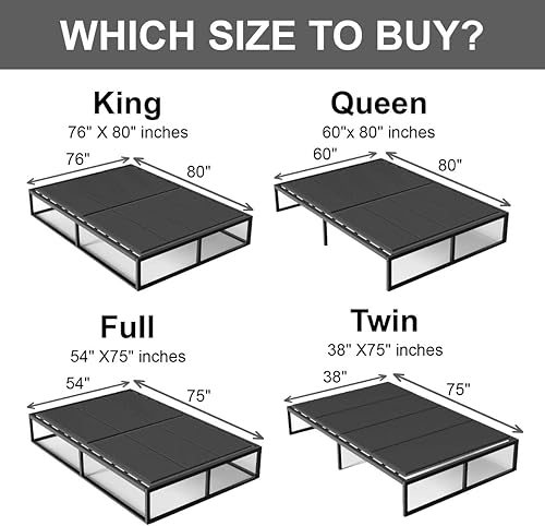 Miniatura 2 de Imperius Caja de Muelles Plegable, 10MM, Soporte de Cama Noodles Planos, Tamaño Queen 60x80 Pulgadas Ligera y Delgada, Transpirable, Minimiza el