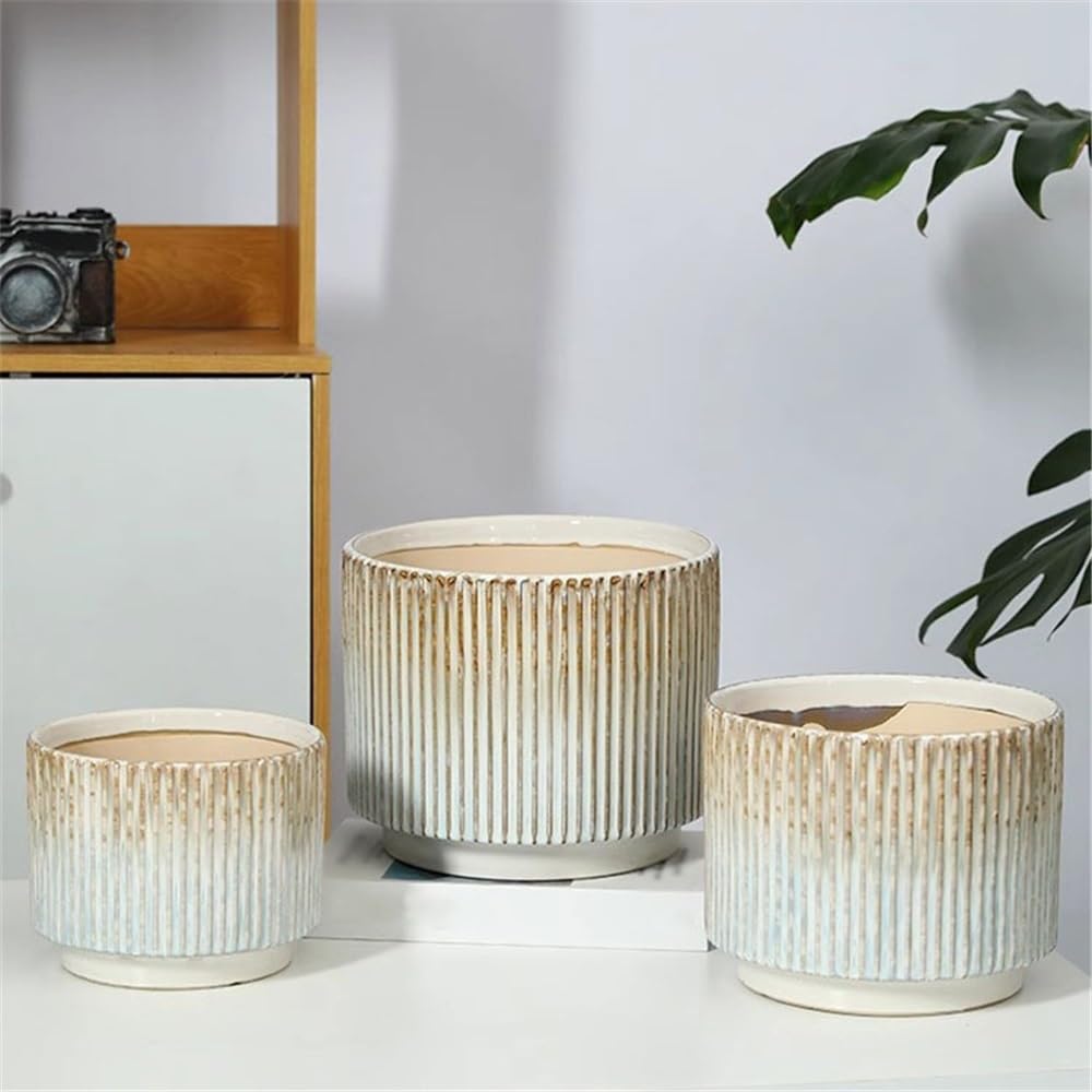 Vfs8dQ5kt Vasi per piante da interno Vaso da fiori in ceramica con smalto sfumato a strisce Fioriere da giardino