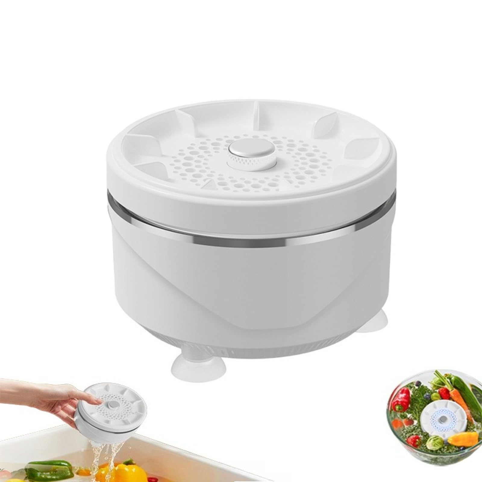 Jorcedi White Fruit And Vegetable Washing Machine,Home Wash, Wireless Fruit Cleaner Device,Automatic Cleaner,Waterproof,Portable,For Fruits,Vegetables, Grains, Meat, Seafood