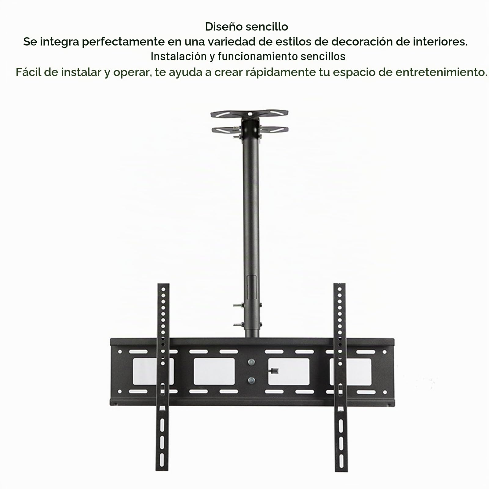 Soporte de Montaje para TV de Techo de 32 a 85 Pulgadas, Ajustable, Giratorio 360 Grados, Capacidad 55 Kg