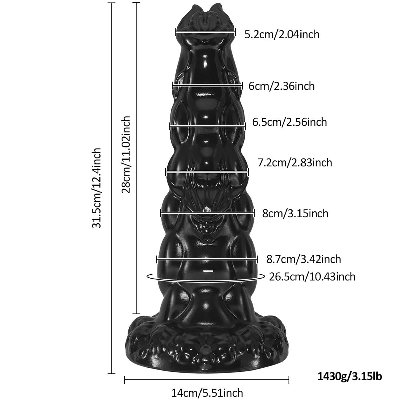 12.4" Único Super Big Butt Plug Long Anal Plugs con base de succión Anus Dildo Beads Opening Trainer Butt Stretcher Prostate Massage, Anal G-Spot Sex Juguetes para Mujeres Hombres Jugadores Avanzados