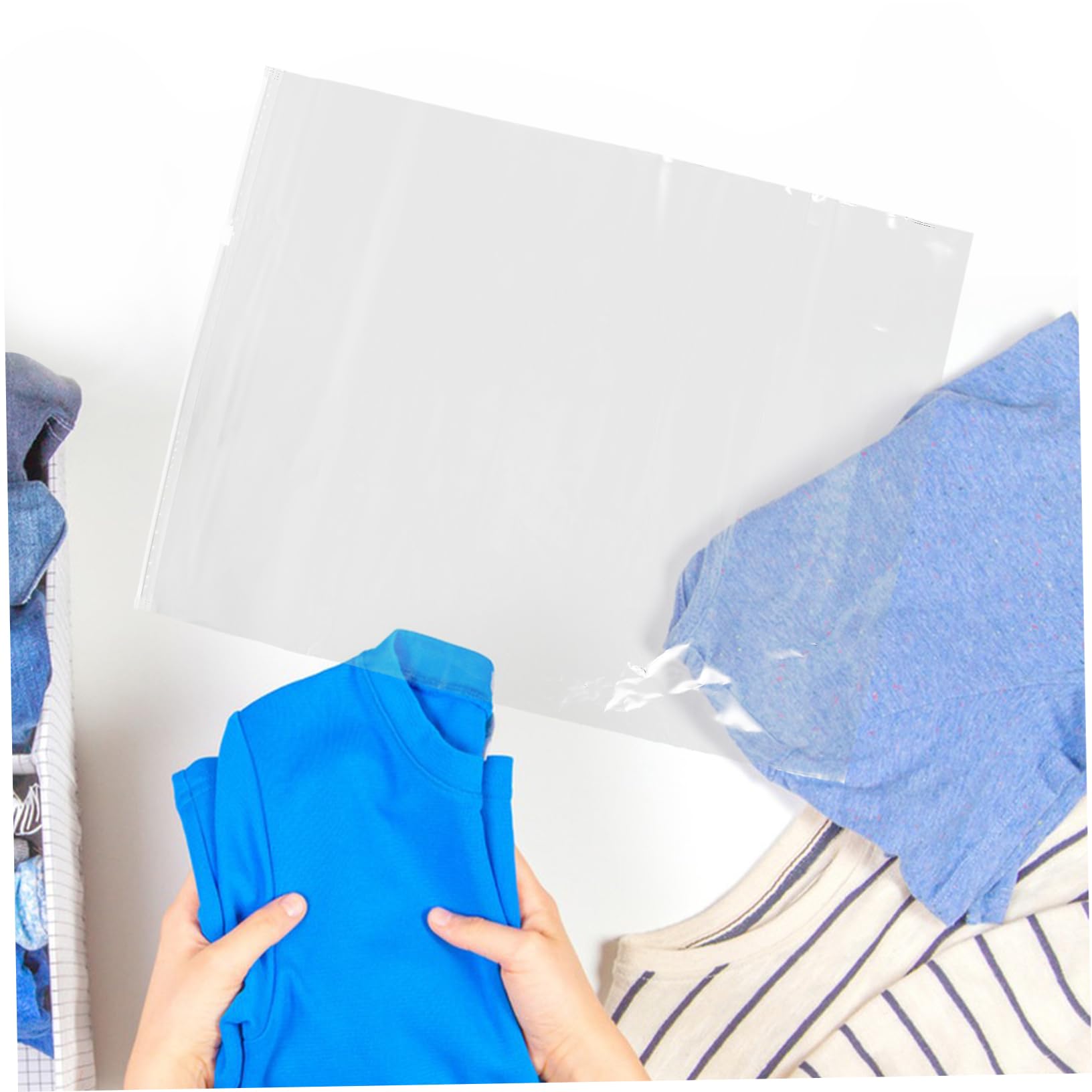 LIFKOME 50pezzi Sacchetti Cerniera Per Di Sacchetti Trasparenti Richiudibili Organizer Per Magliette e Camicie Impermeabili e Anti-polvere Per Viaggi e Organizzazione Del Guardaroba