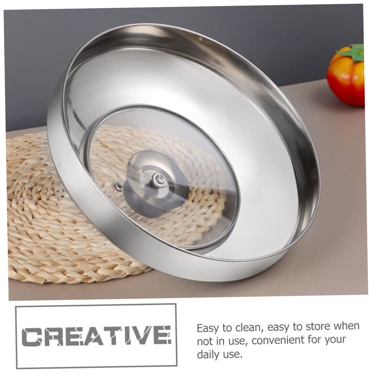 Coperchio per Pentola da Cucina in Acciaio Inox Argento