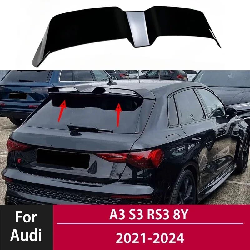 Spoiler de toit de coffre pour A3 S3 RS3 8Y Sportback 2021-2024 look carbone