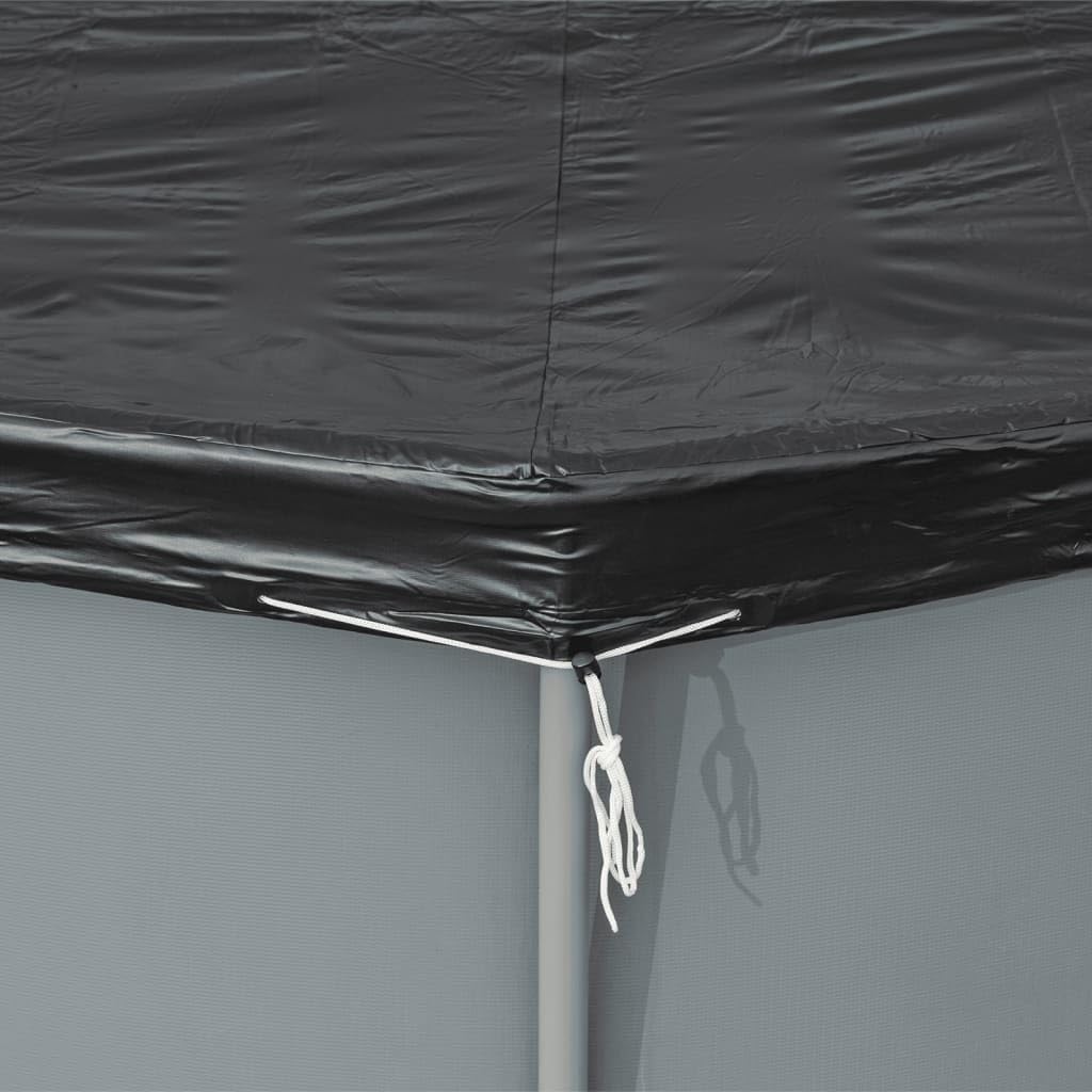 Couverture de Piscine Bestway Flowclear en PVC 418 x 230 cm pour Piscine Ovale Power Steel 427 x 250 x 100 cm, Cordes de Fixation, Trous de Drainage, extérieur Jardin Bassin