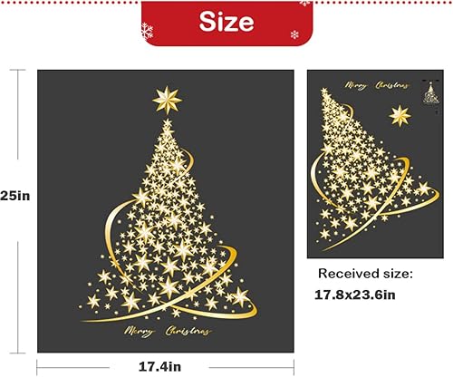 Miniatura 3 de Christmas Tree Window Clings Stickers for Glass Golden Christmas Tree Windows Static Stickers DIY Wall Window Door Mural Showcase Decal Sticker