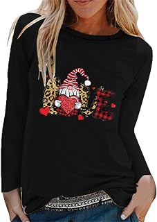 Sonnena Women's Valentine's Day Pullover Autumn Winter Sweatshirt with Crew Neck Long Sleeve Shirt Jumper Blouse Tops