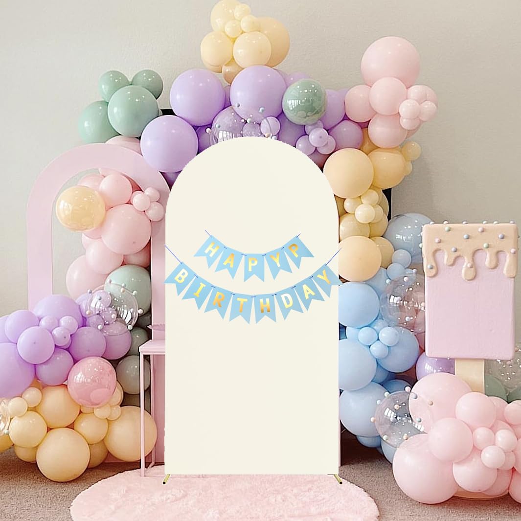 Wedding Arch Cover Elastic Spandex Fitted 2-Sided Round Top Backdrop Cover For Birthday Party Banquet Photo Background Decor - 15 - View #10