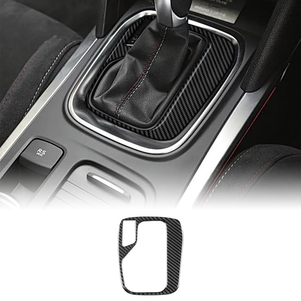GIOPSQ Carbon Fibre Gear Shift Panel Cover, for Renault Megane 4 (2016-2025), Automatic Transmission, Car Interior Switch Frame Sticker, Gear Frame Trim rewr/Black/A