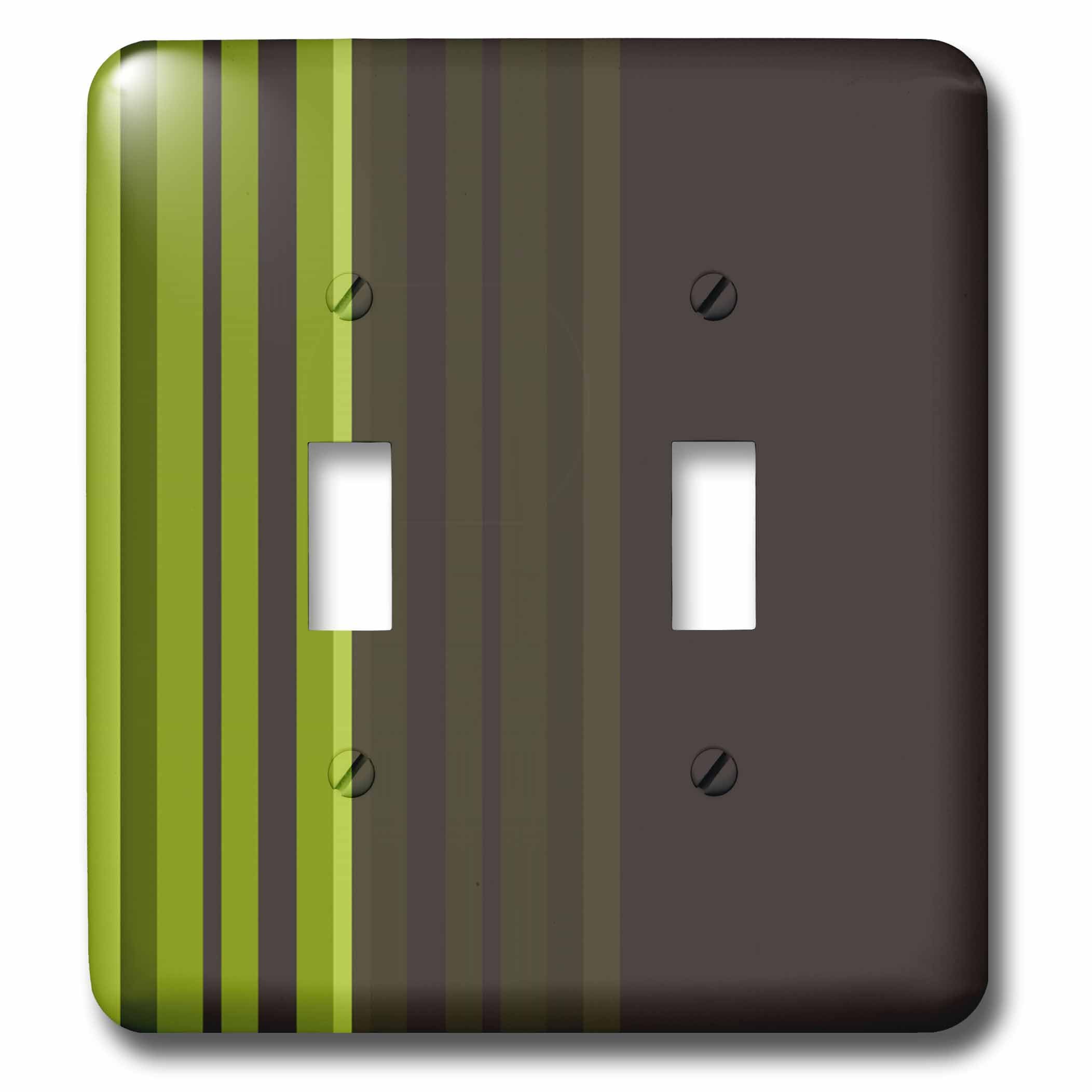 3dRose LLC lsp_30052_2 Funky Retro Stripes Verde, Doppio interruttore a levetta