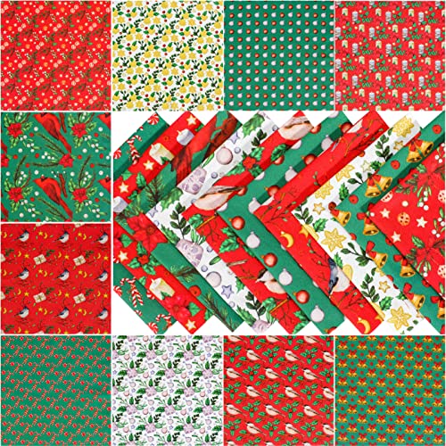 Qpout 10 Pezzi Tessuto Natalizio Cotone Lino Patchwork, 9,8 x 9,8 Pollici (25 cm x 25 cm) Tessuto per trapuntatura Natalizia Multicolore, Albero di Natale Fiocchi di Neve Campane Tessuto Quadrati Qpout 10 Pezzi Tessuto Natalizio Cotone Lino Patchwork, 9,8 x 9,8 Pollici (25 cm x 25 cm) Tessuto per trapuntatura Natalizia Multicolore, Albero di Natale Fiocchi di Neve Campane Tessuto Quadrati