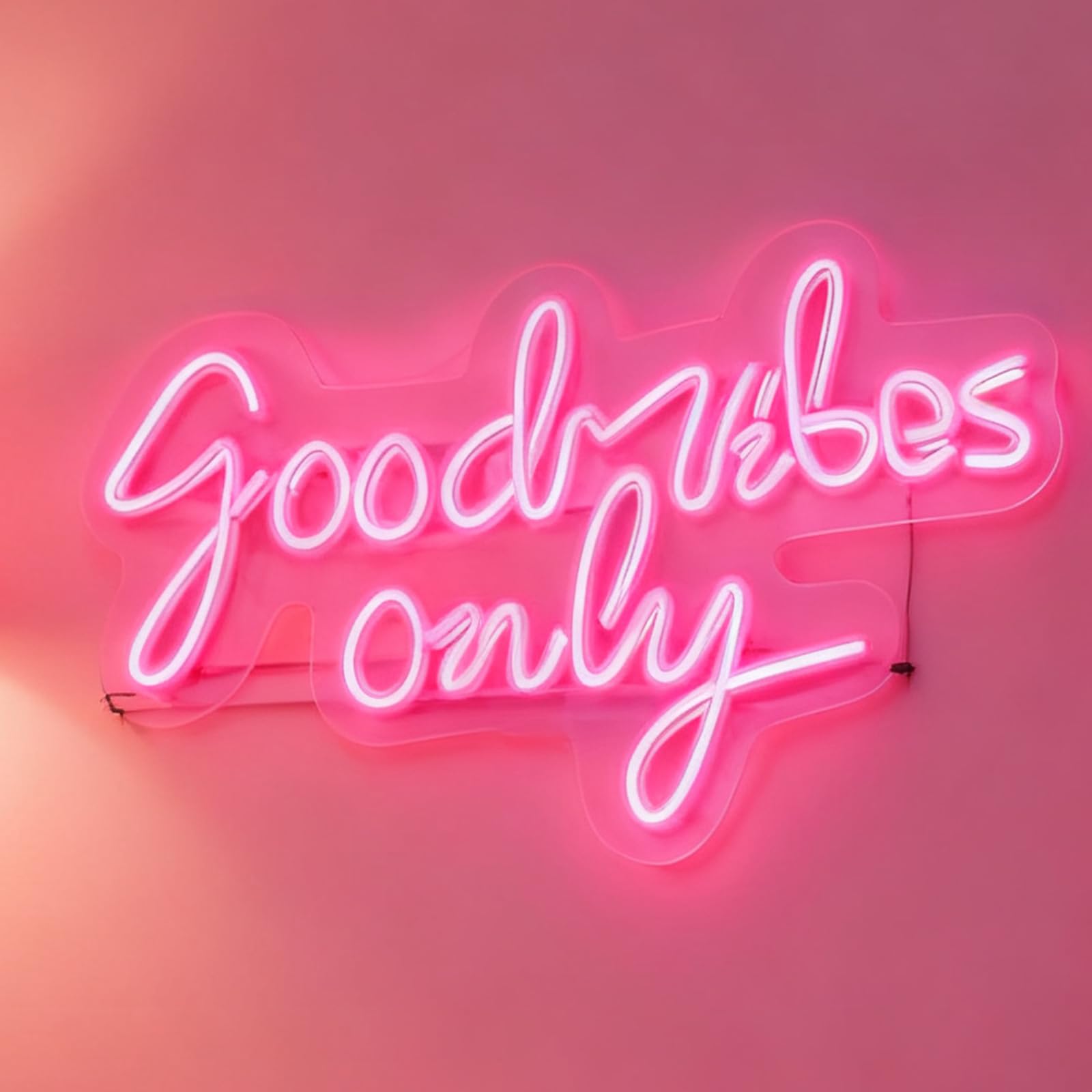 Good Vibes Only LED Neon Sign, USB Powered Dimmable Decorative Neon Light for Home Living Room Bedroom Party Gift Wall Table Decor 16.1 x 9.1 In