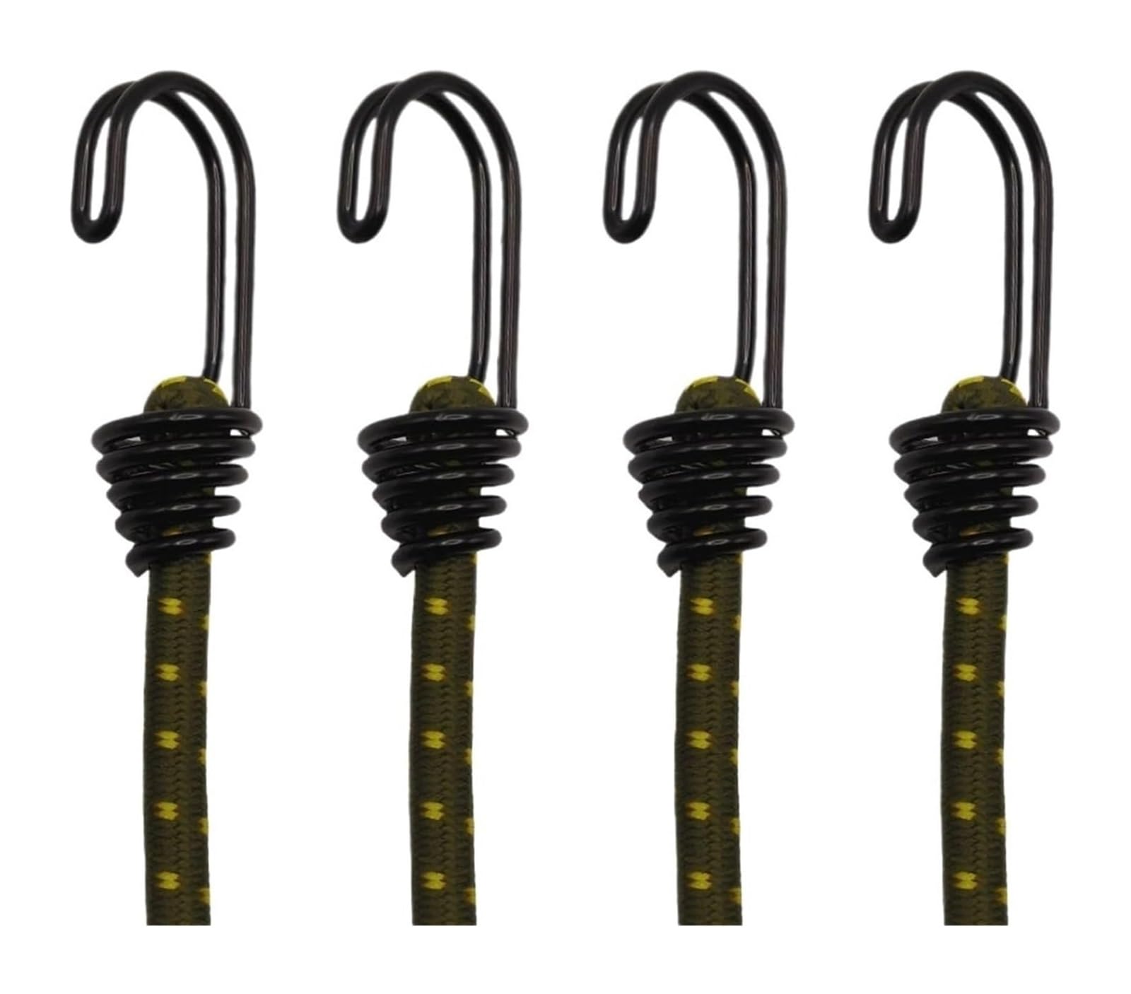 Outdoor Tie Down Rope, Bungee Cords With Hooks 4 Pack Multicolor Latex Elastic Rope(Green)