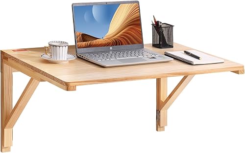 Miniatura 10 de VEVOR Mesa plegable montada en la pared, mesas de hojas colgantes para montaje en pared, escritorio flotante de madera para comedor, lavandería,